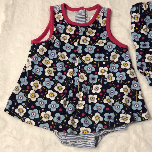 Zutano Retro Flower Romper Dress with Shorts 12m - Picture 3 of 10